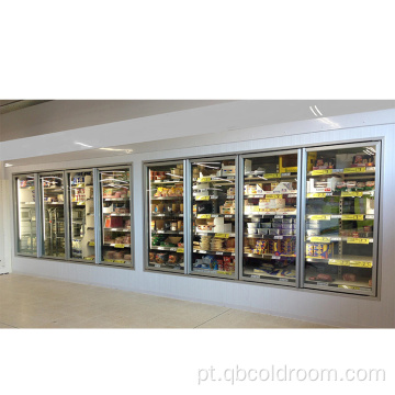 Armário de freezer porta de vidro Refrigerado Sala de exibição fria